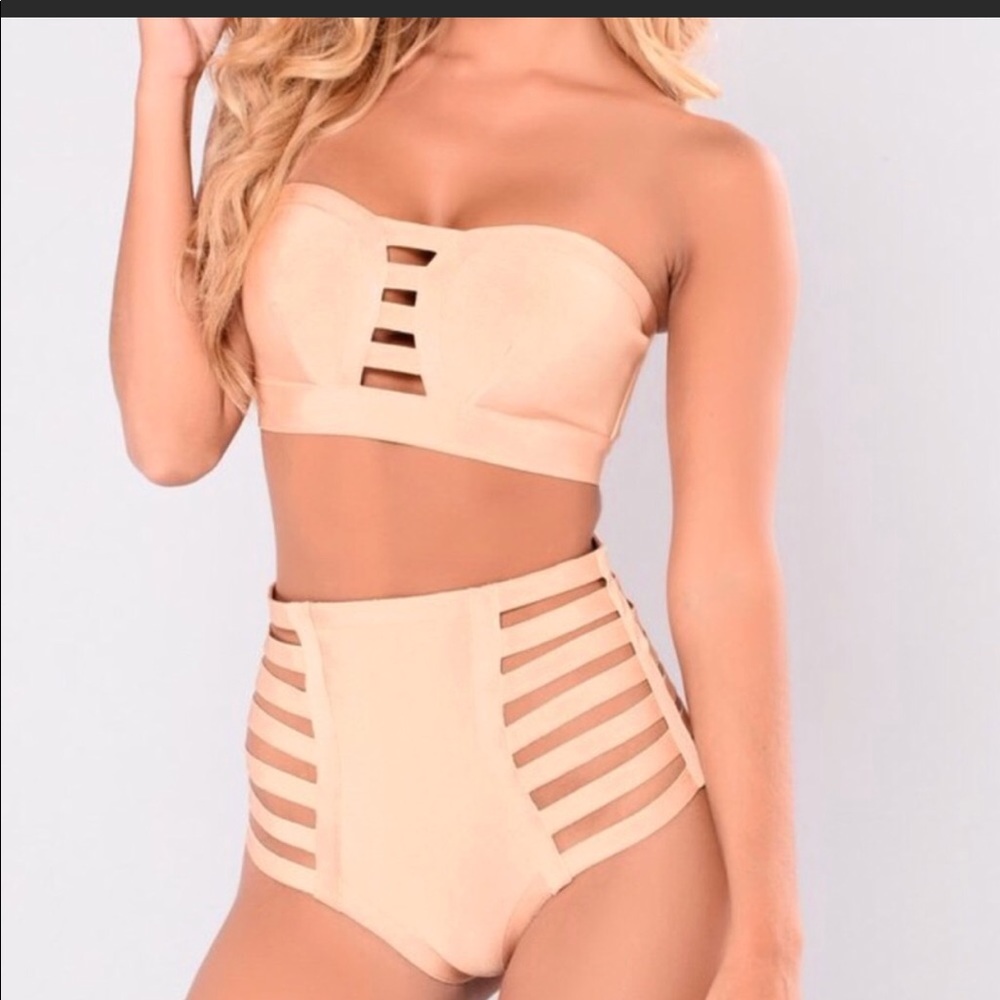 Tan Bandage Bathing Suit
